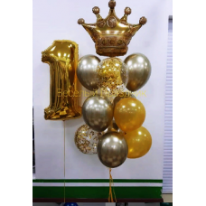 Микс фонтан на годик "Золотая корона"
